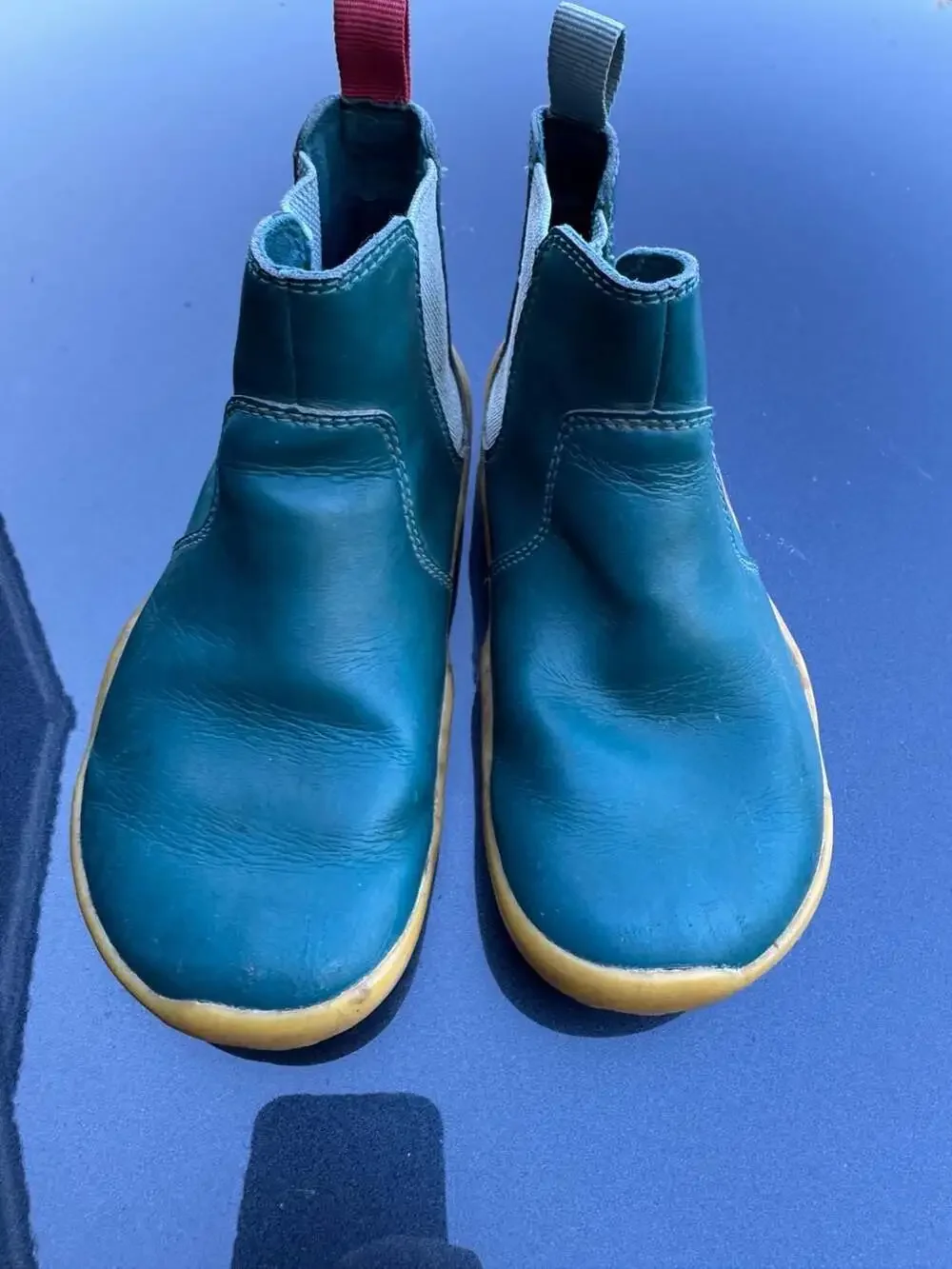 Vivobarefoot Fulham Kids Chelsea Boot Green Leather